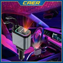4 in 1 Car Charger with Starry Sky Spotlight Retractable Car Charger with Charging Cable & 2Charging Ports, Universal Car Charge